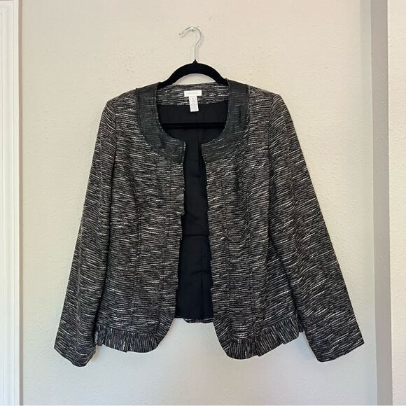 Chico’s Wool Blend Textured Blazer Jacket Size 1 / M(8) - Picture 3 of 9